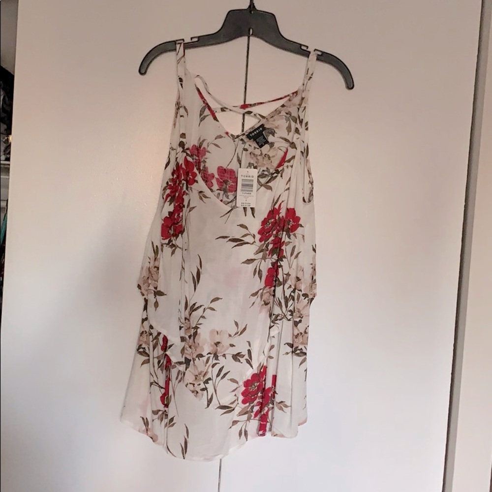 Torrid Floral Tank Top (Size 0 = 12)